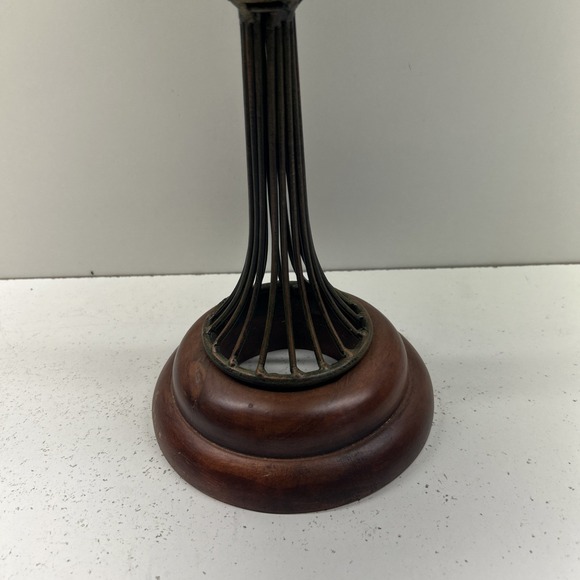 Vintage Art Nouveau Style Green Glass Ribbed Tulip Planter/candle Holder main image 1